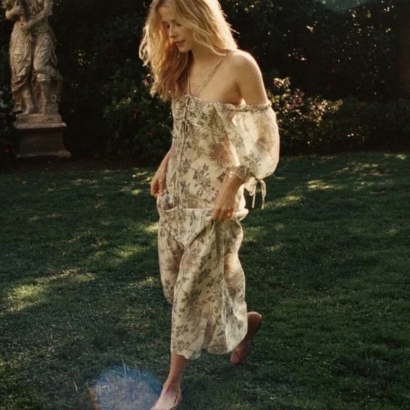 Doen Dresses & Skirts - DOEN Vetiver Dress in Salt Floral | Romantic Cottagecore Maxi Dress | Size S